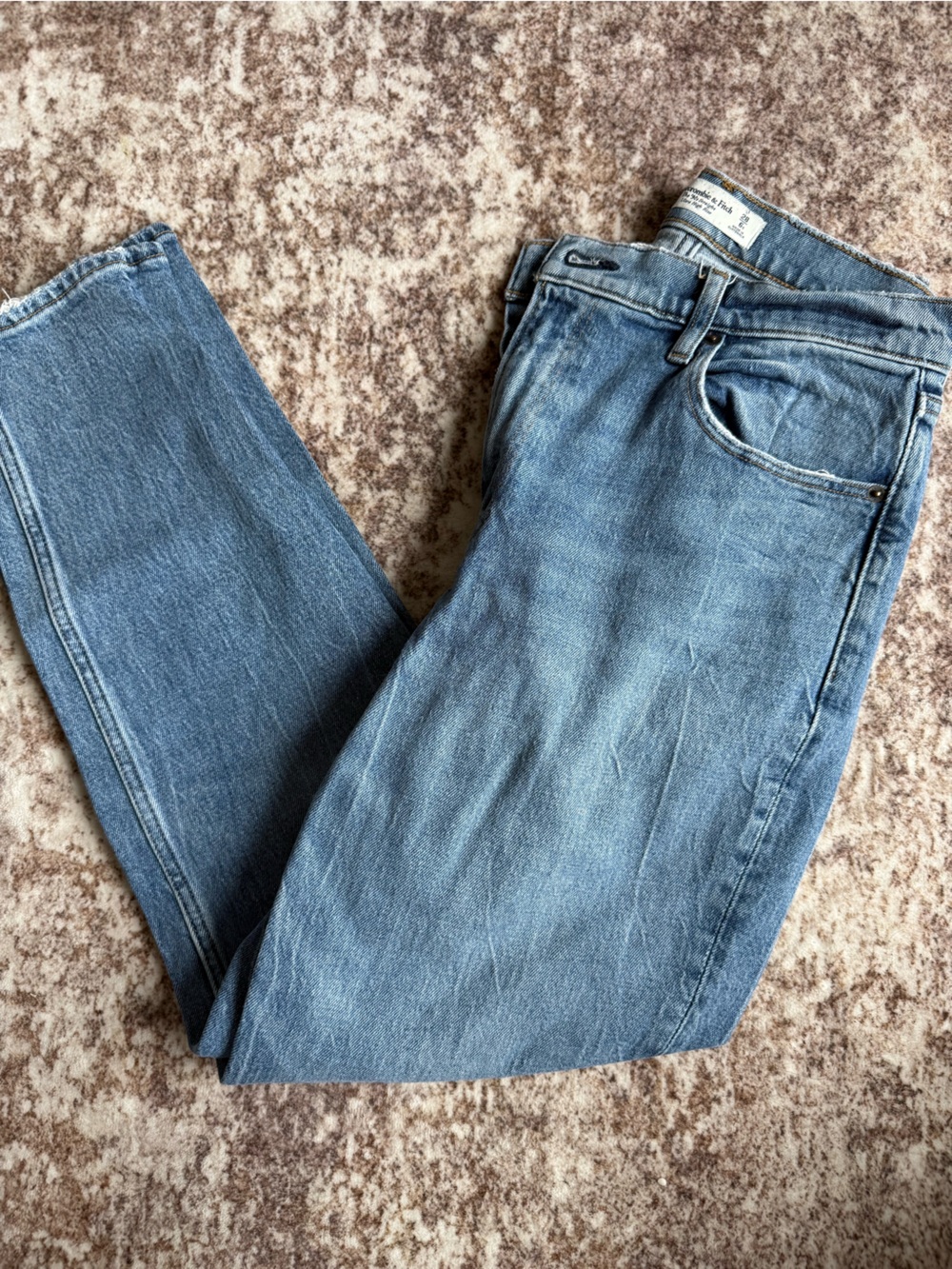 Abercrombie & Fitch Women's Light Blue Straight Jeans